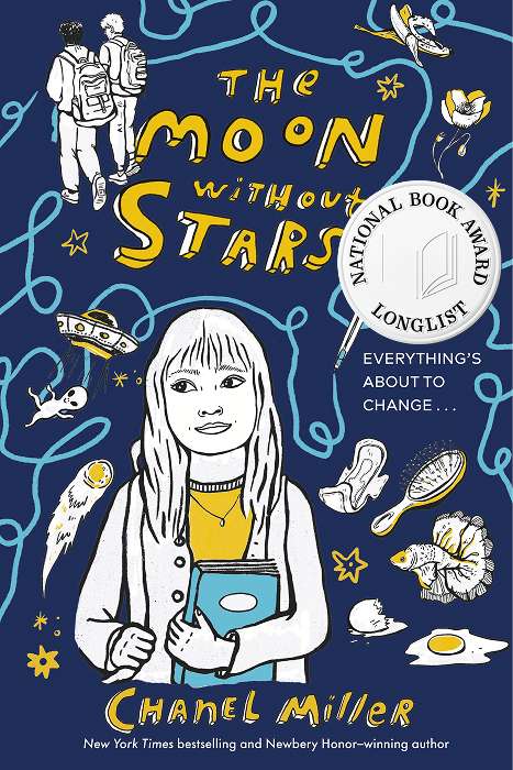The Moon Without Stars book cover with longlist medallion